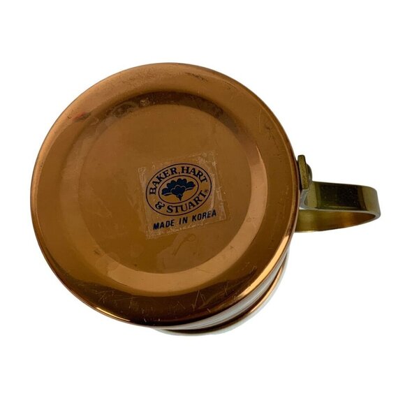 Vintage Baker Hart & Stuart Copper & Ceramic Mugs Set Of 4 Turkish Coffee Tea - Picture 7 of 7